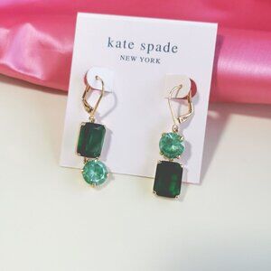 Kate Spade Gold Shine On Mismatched Earrings Green